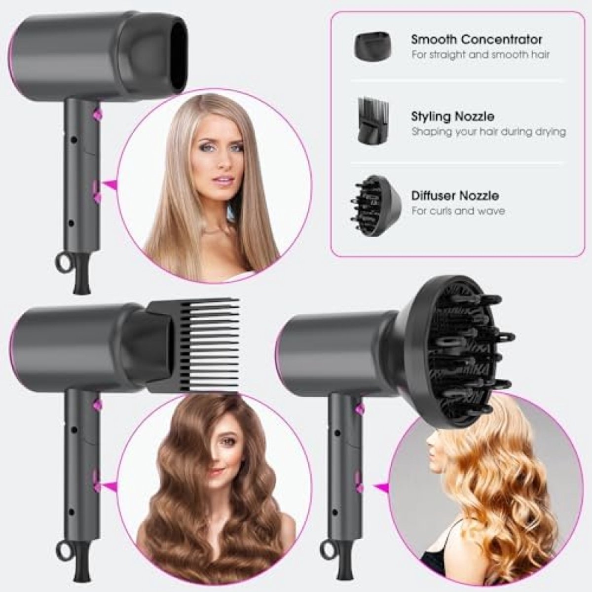 2400W Opvouwbare Reisföhn met Ion Technologie - afbeelding 2