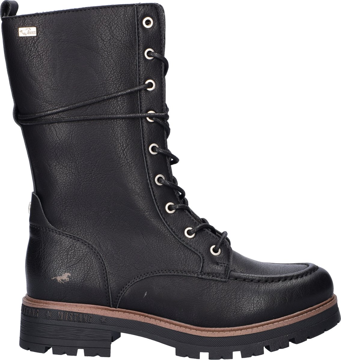 Mustang dames veterboot - Zwart - Maat 41