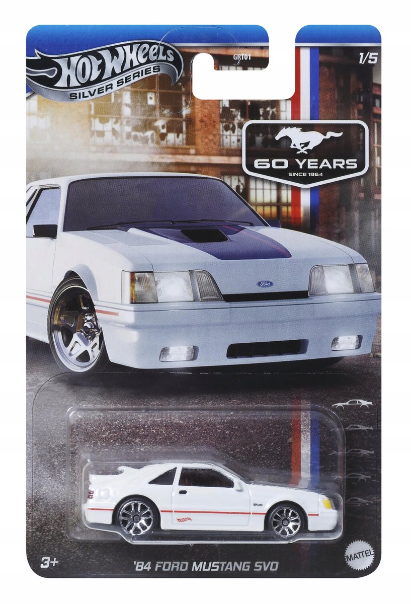 Hot Wheels '84 Ford Mustang SVO Zilver Schaal 1:64 - JBY50