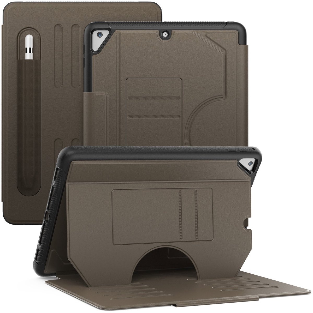 Solidenz Magnetische hoes geschikt voor iPad 2018 / iPad 2017 / Air 2 - 9.7 inch - Bruin