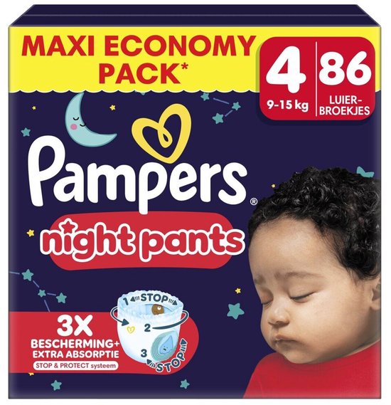 Pampers Baby-Dry Night Pants - Maat 4 - 86 luierbroekjes - Maat 4 - 86 luierbroekjes - Perfect voor in de nacht