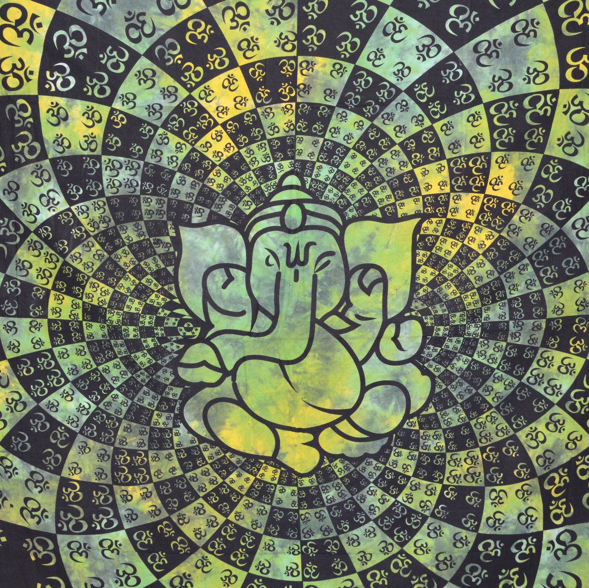 XXL Indiase Plaid met Ganesha - 100% Katoen