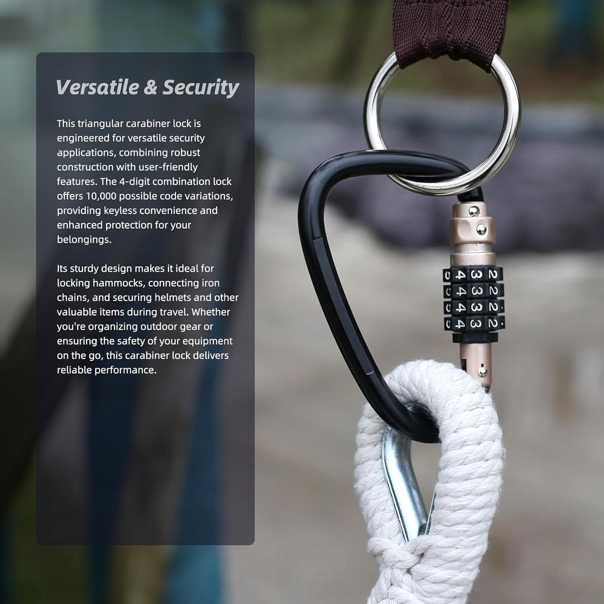 Robuuste Karabijnhaak met Slot 10 cm voor Elektrische Steps - afbeelding 3