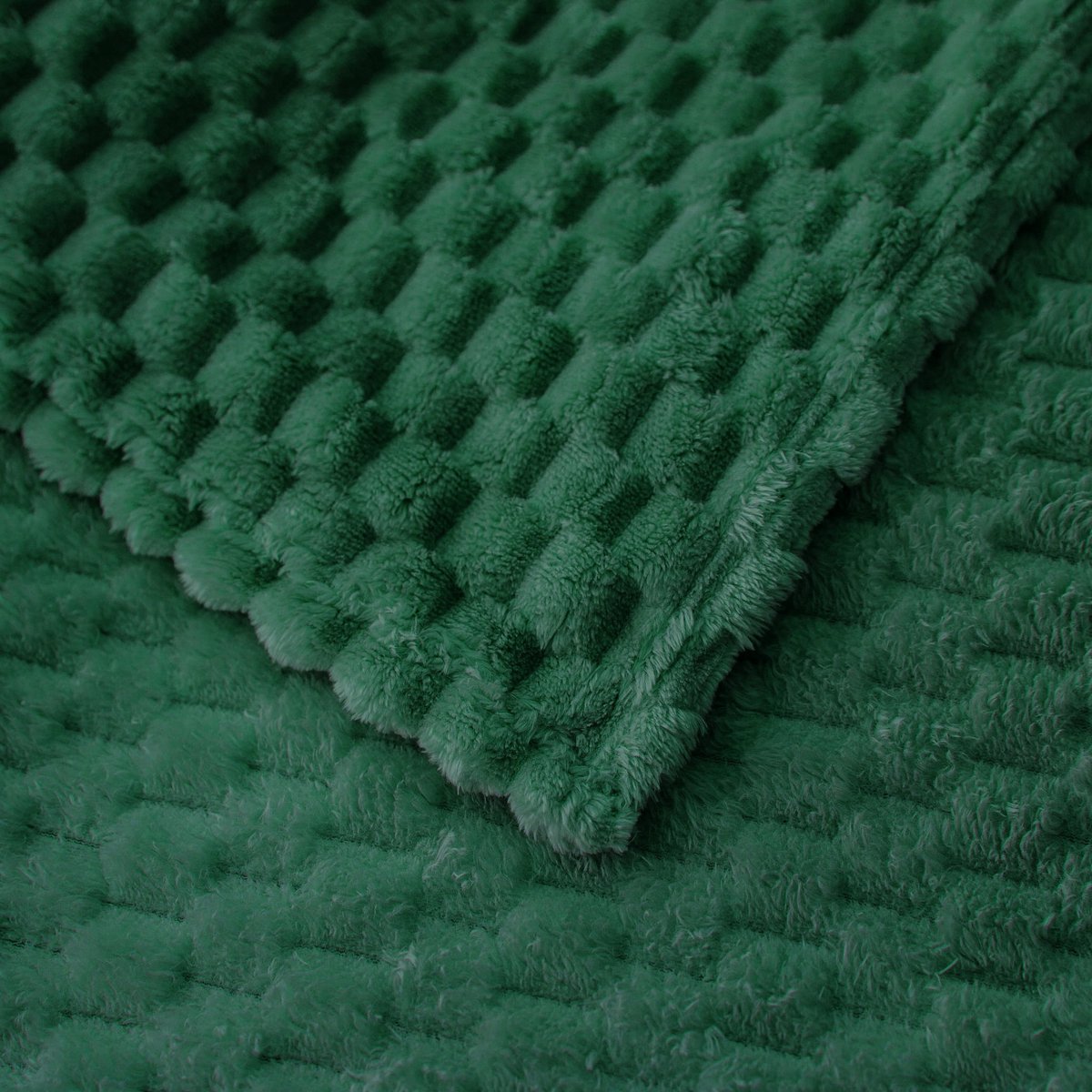 Zachte Microvezel Deken 200x220cm Groen - Gekreukt Patroon