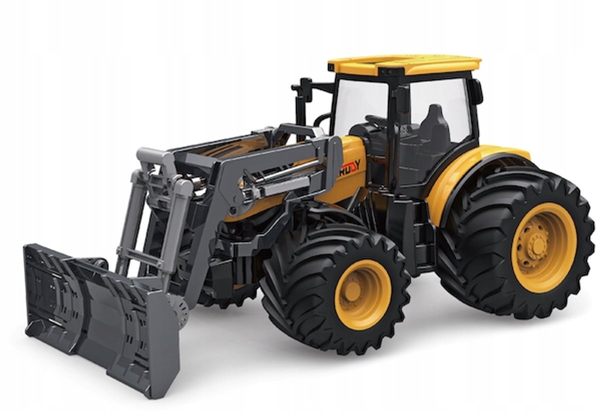 Speelgoedtractor met Wiellader, Rubberen Wielen, LED Verlichting & Geluid