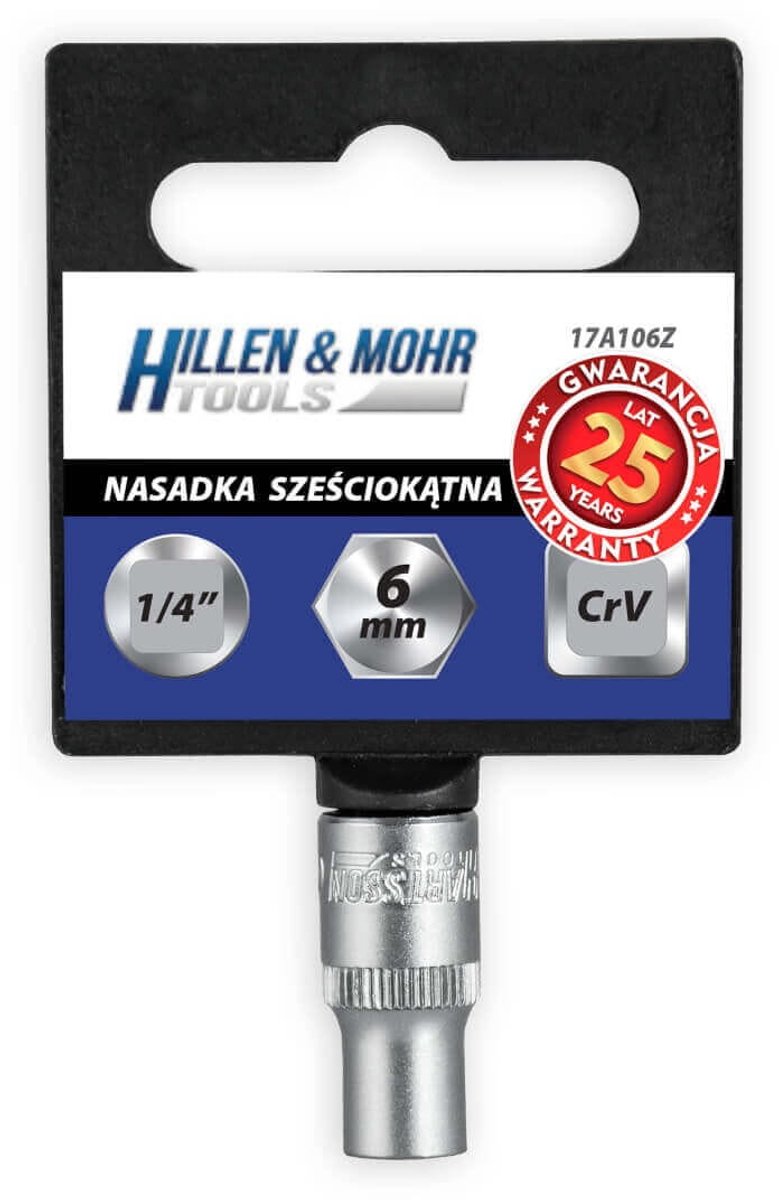 DEDRA 17A108Z Dopslagsleutel 1/4" 8mm CrV Satijn