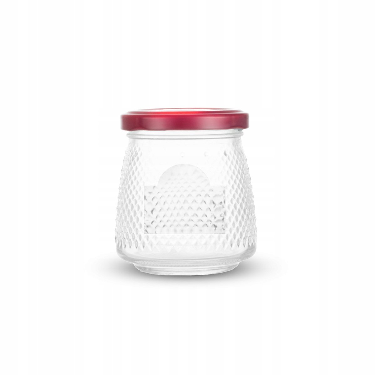 Glazen Pot 140ml met Rode Metalen Deksel - Ideaal voor Honing en Jam