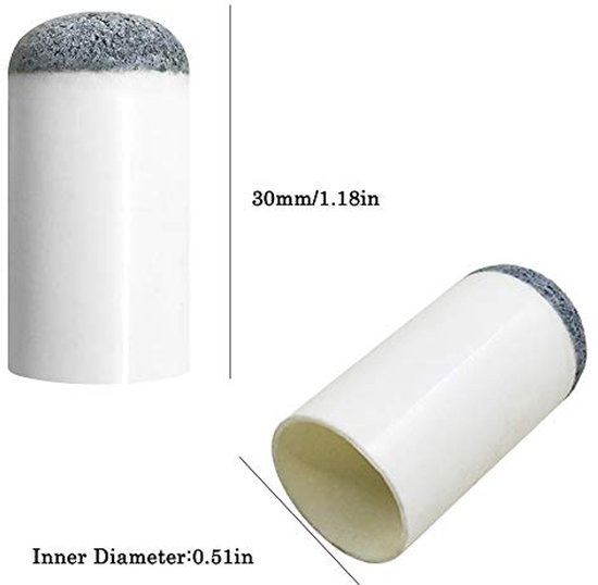 50 stuks vervangende keupunten, opschuifbare poolbiljartkeupunten, poolstokpunten, poolkeu opdrukpunten, pool-13mm — afbeelding 2