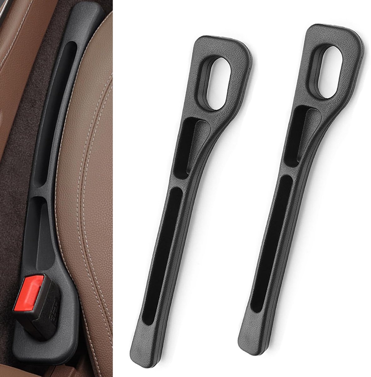 Image of 2 Pcs Universal Car Seat Openings, 2025 Upgraded Crevice Fill, Car Accessories Storage Strip Car Accessories Interior (Black)