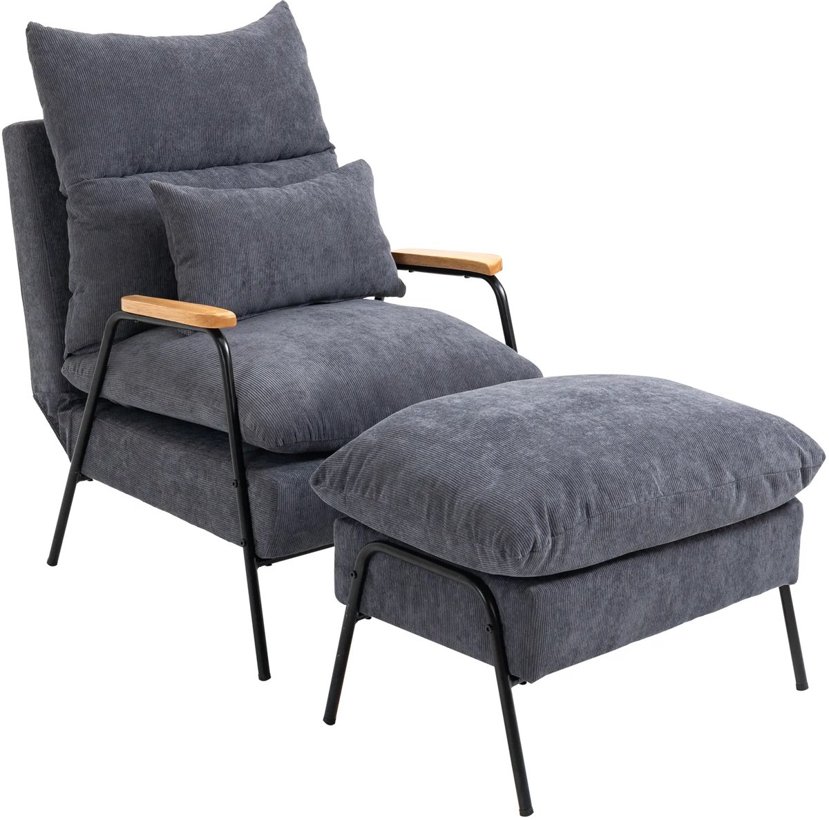 GranMaison Fauteuil - Relaxzetel - Relaxstoel - Relaxfauteuil - Stoel - Met armleuning - Voor één Persoon - Grijs