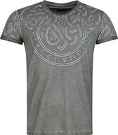 Black Premium by EMP grijs T-shirt met V-hals en print op voor- en achterkant - Heren - M