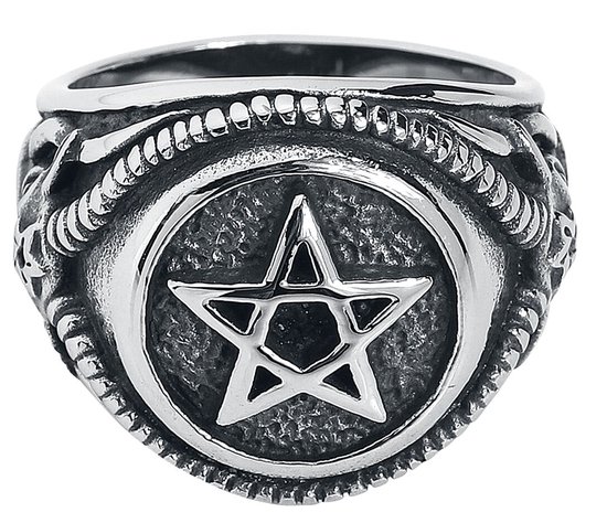 Ring unisexe pentagramme etnox - couleur argent - S