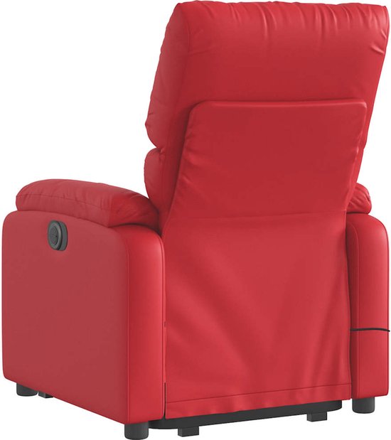 Fauteuil électrique debout en cuir artificiel rouge