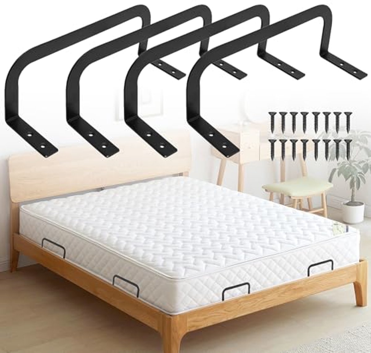 Matrashouders tegen wegglijden - Antislip matrastoppers voor stabiele bedden, 4 stuks