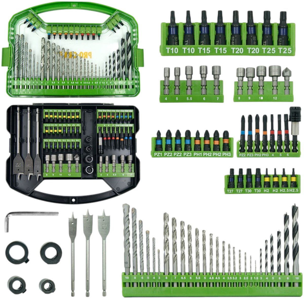 Procraft DBS-101 bit- en boorset 101-delig S2-staal Phillips / Pozidriv / Torx / Hex / sleuf / vierkant