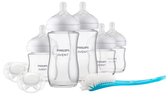 Philips Avent Natural Response – Glazen Cadeauset – 5 Flessen + 2 Fopspenen + Flessenborstel - SCD879/11