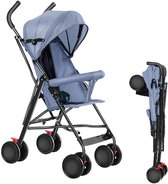 PIPIPOXER Opvouwbare kinderwagen met wattenschijfjes en klamboe-Blauw