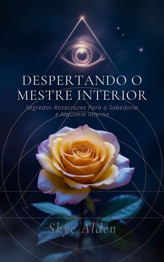 Couverture de livre avec un œil dans un triangle, le texte 'DESPERTANDO O MESTRE INTERIOR' et une rose.