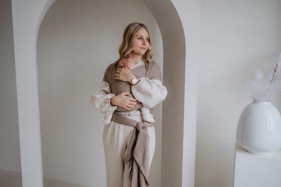 Rekbare draagdoek - Pure Baby Love - Taupe van Pure Baby Love — afbeelding 5
