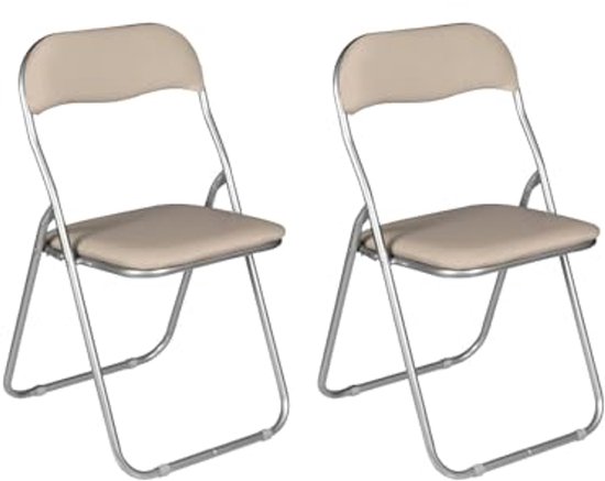 mcc direct Set van 6 klapstoelen, opvouwbare stoelen van kunstleer met mcc direct Set van 6 klapstoelen, opvouwbare stoelen van kunstleer met