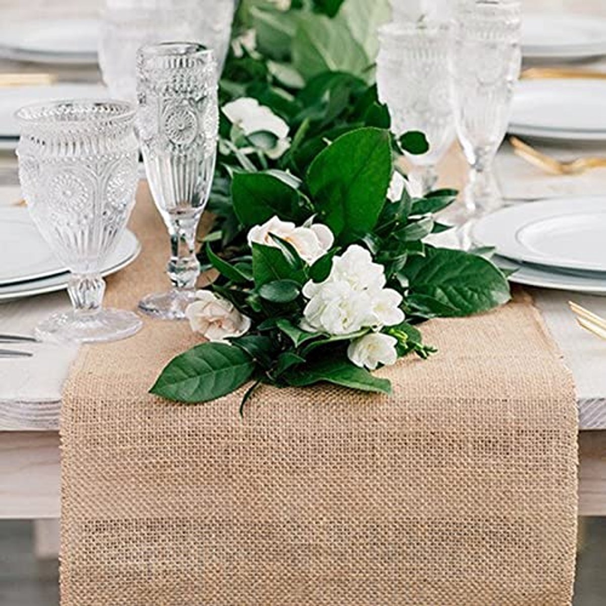 Jute Tafelrunner 30 cm x 10 m - Rustieke Tafeldecoratie voor Bruiloften en Feesten