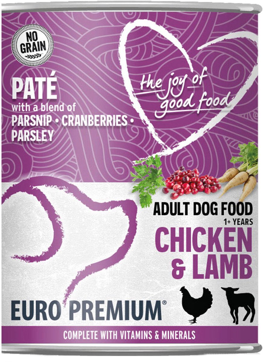 Euro Premium Euro-Premium Paté Adult Hondenvoer Nat Chicken & Lamb - 400 gr
