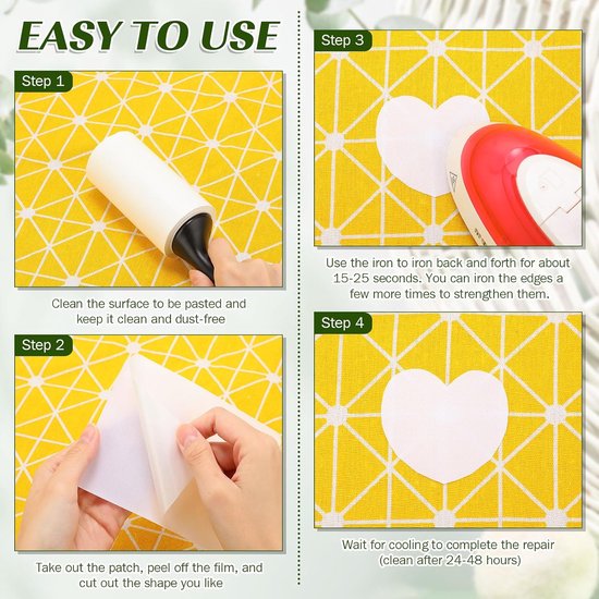 12 stuks opstrijkbare patches voor kleding, 100% katoen, wit, reparatie, doe-het-zelf patches, binnen en buiten, stof, opstrijkbare patches, reparatieset voor broeken, jurken, shirts, jassen, maat 7,5