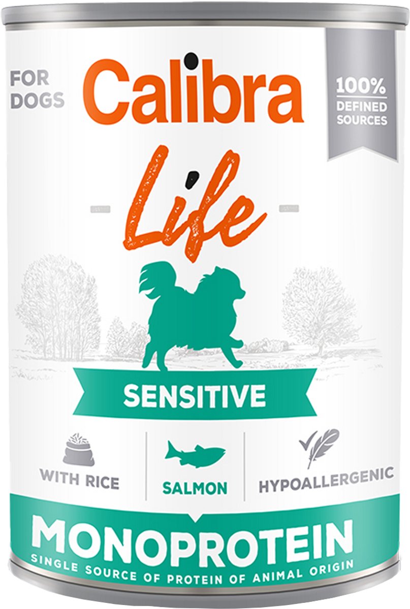 Calibra Calibra Dog Life Sensitive Natvoer - Zalm - 6 x 400 g