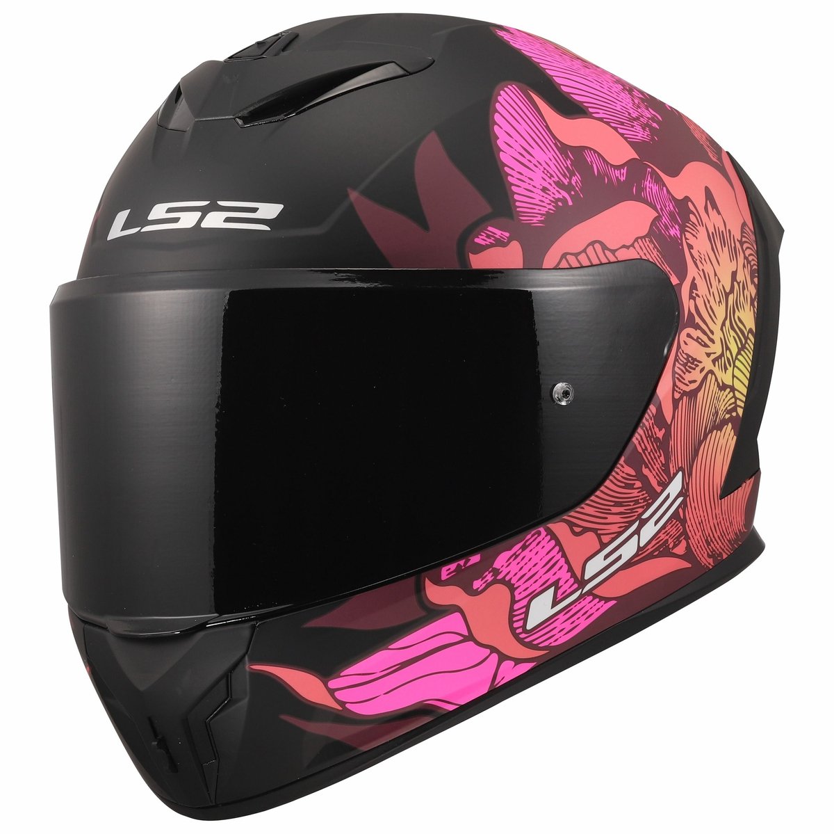 LS2 Helm Rapid III Poppies II FF820 zwart / roze maat L – foto 7