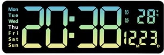 Lancoon Digital Wall Clock, 13 Inch LED Screen with Dual Use