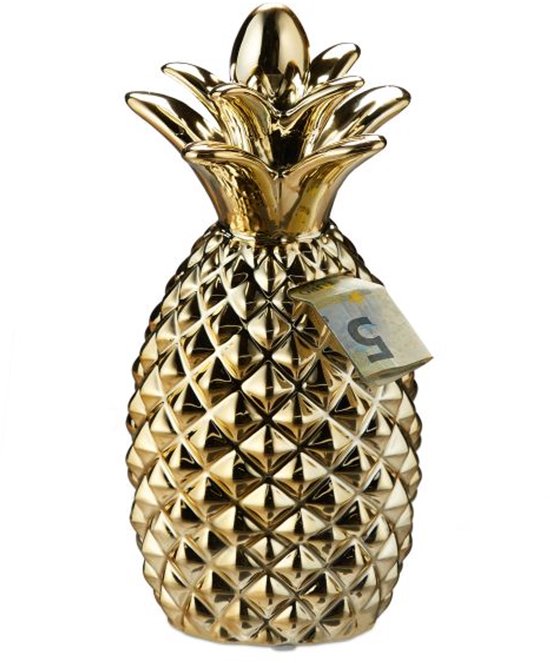 Tirelire Doodadeals® Ananas – Tirelire Goud pour Adultes – 24 x 10,5 cm – Trendy Ceramics