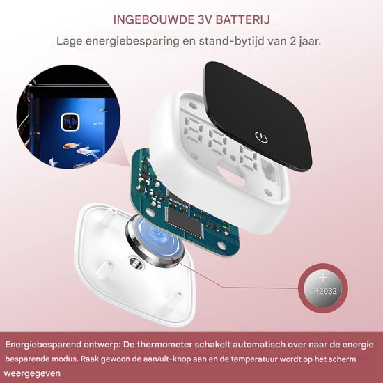 Digitale Aquariumthermometer – Nauwkeurige Sensor Met LCD-scherm En Batterij, Voor Tropisch Aquarium, Zeeaquarium, Terrarrium, Reptielenbox En Vijver