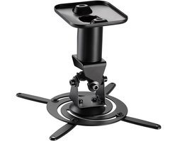 Beamer Plafondbeugel - 360° Draaibaar en 180° Kantelbaar - Plafond-afstand 21,5cm - Tot 15kg - Zwart