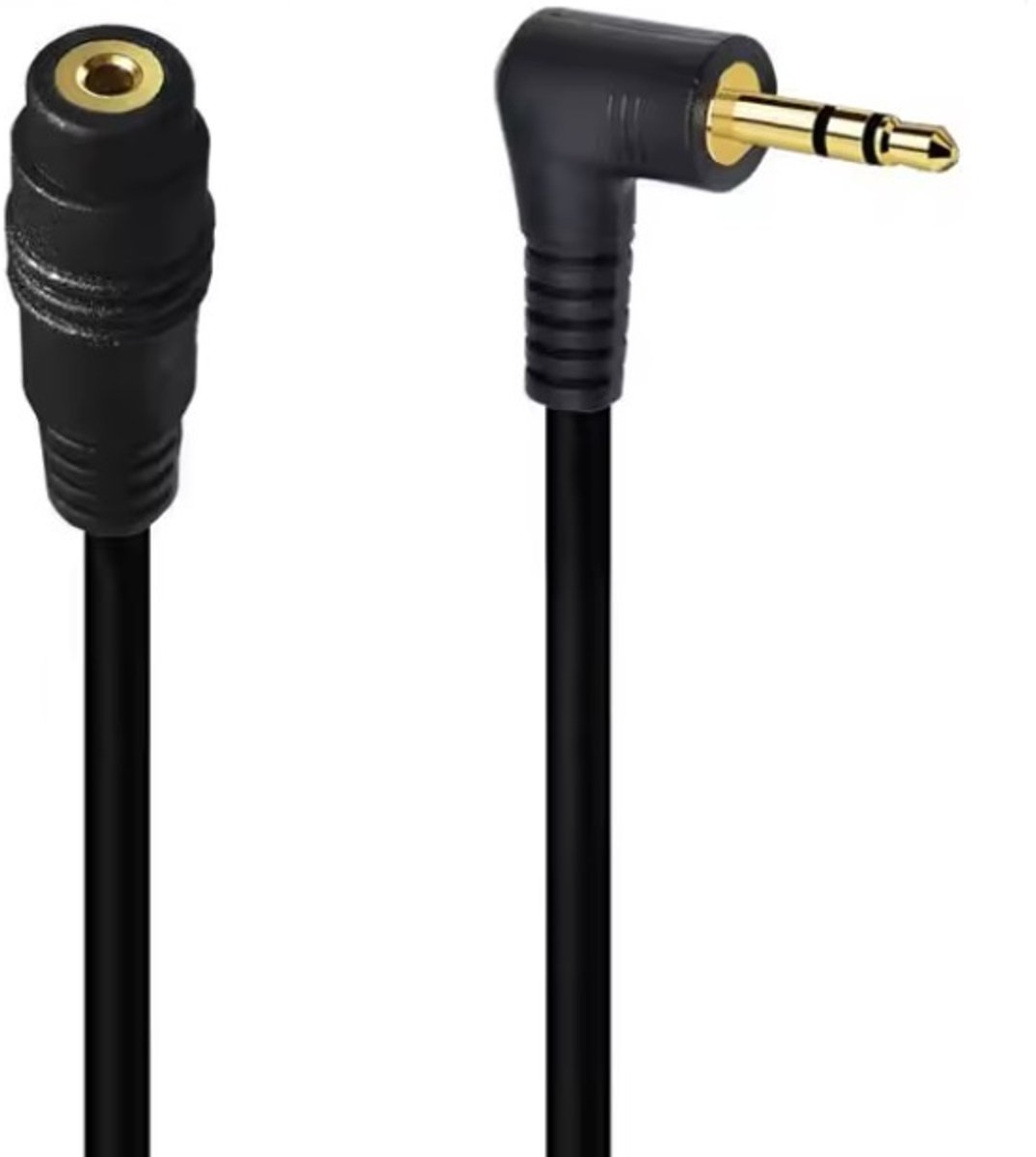 Image of 2,5mm Jack verlengkabel | haaks-recht | stereo | verguld | 1,8 meter
