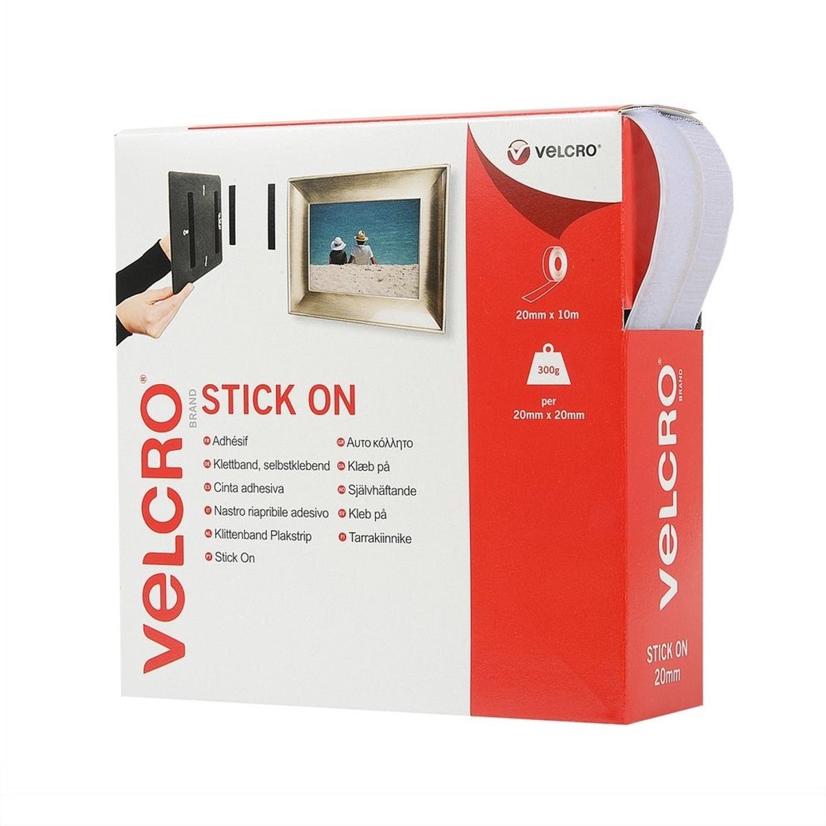 Velcro VEL-EC60219 klittenband 10 meter Wit