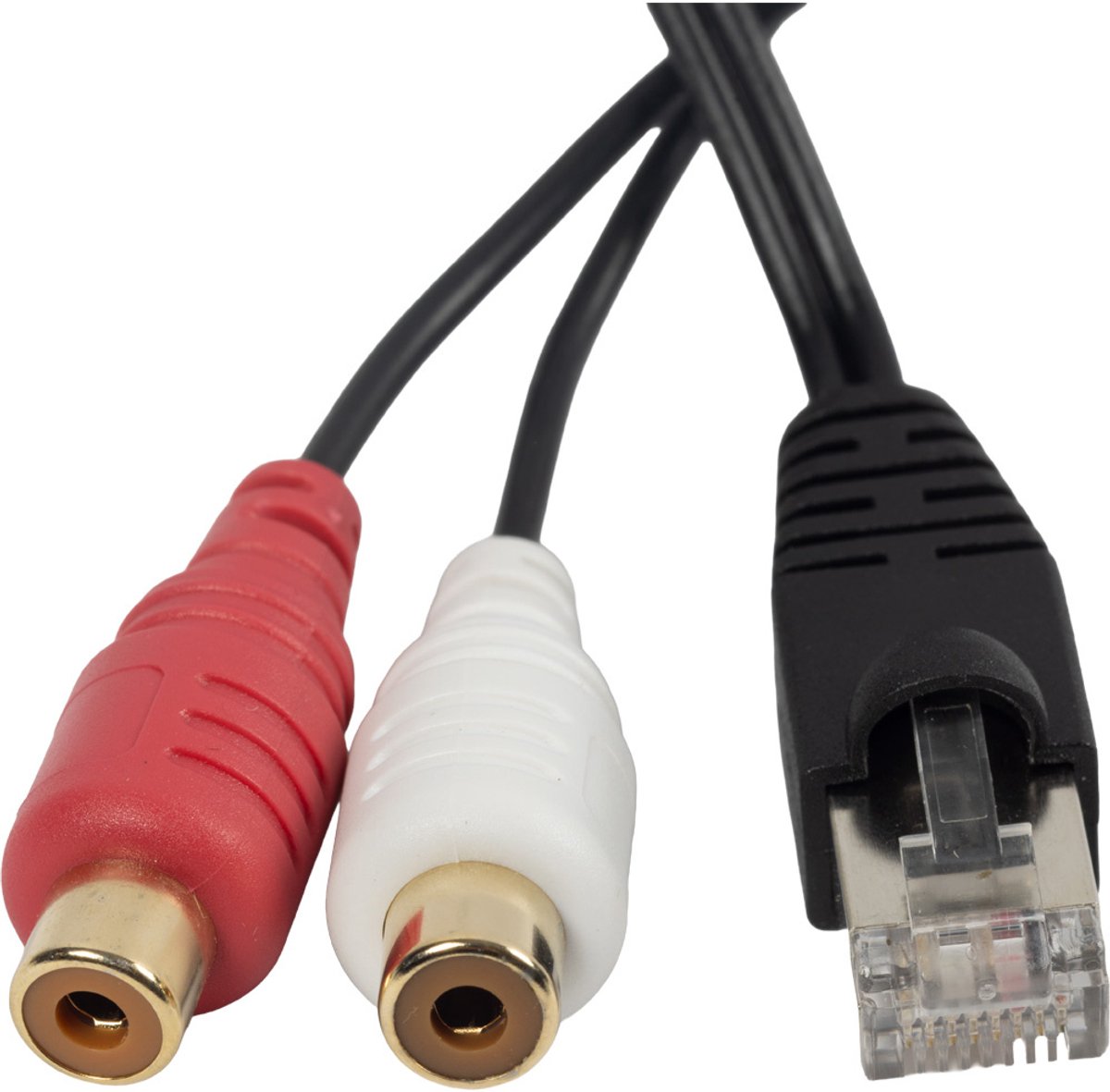 BOSSCOM RJ45 - Tulp stereo (v) kabel voor B&O | zwart | 2 meter
