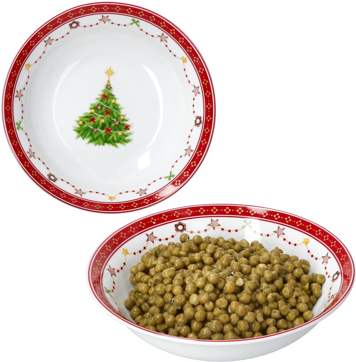 2-delig Kerstdroom servies Ø23cm van porselein