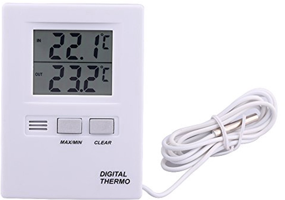 Digitale Thermometer voor Binnen en Buiten - LCD Temperatuurmeter met Probe
