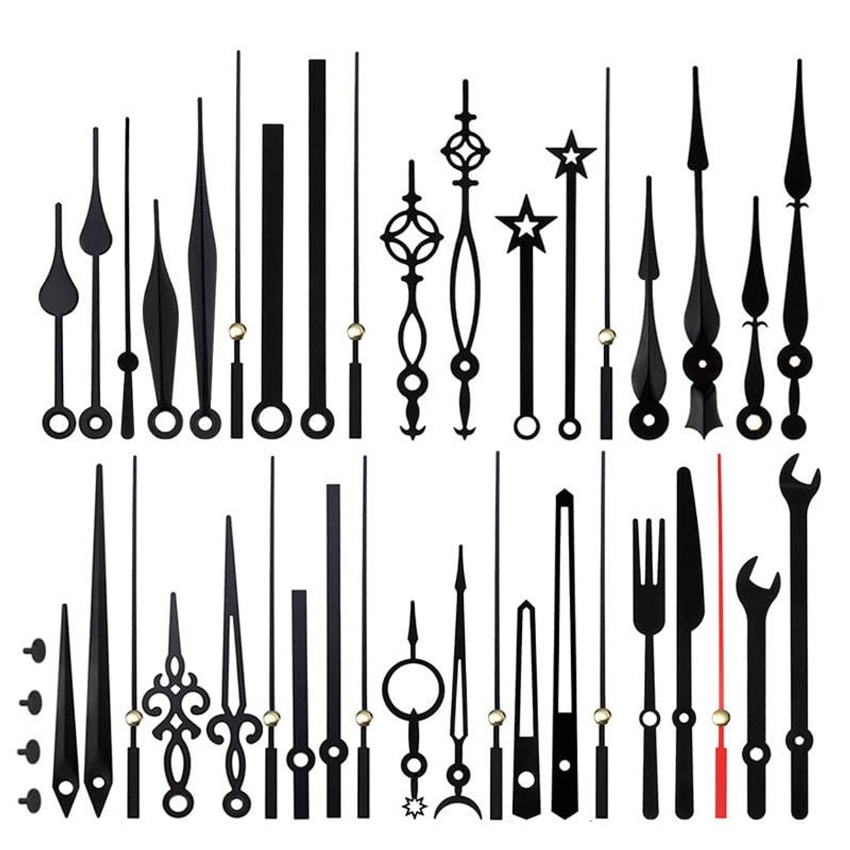 14 Stijlen Zwarte Wandklok Wijzers Kit voor Klok Reparatie