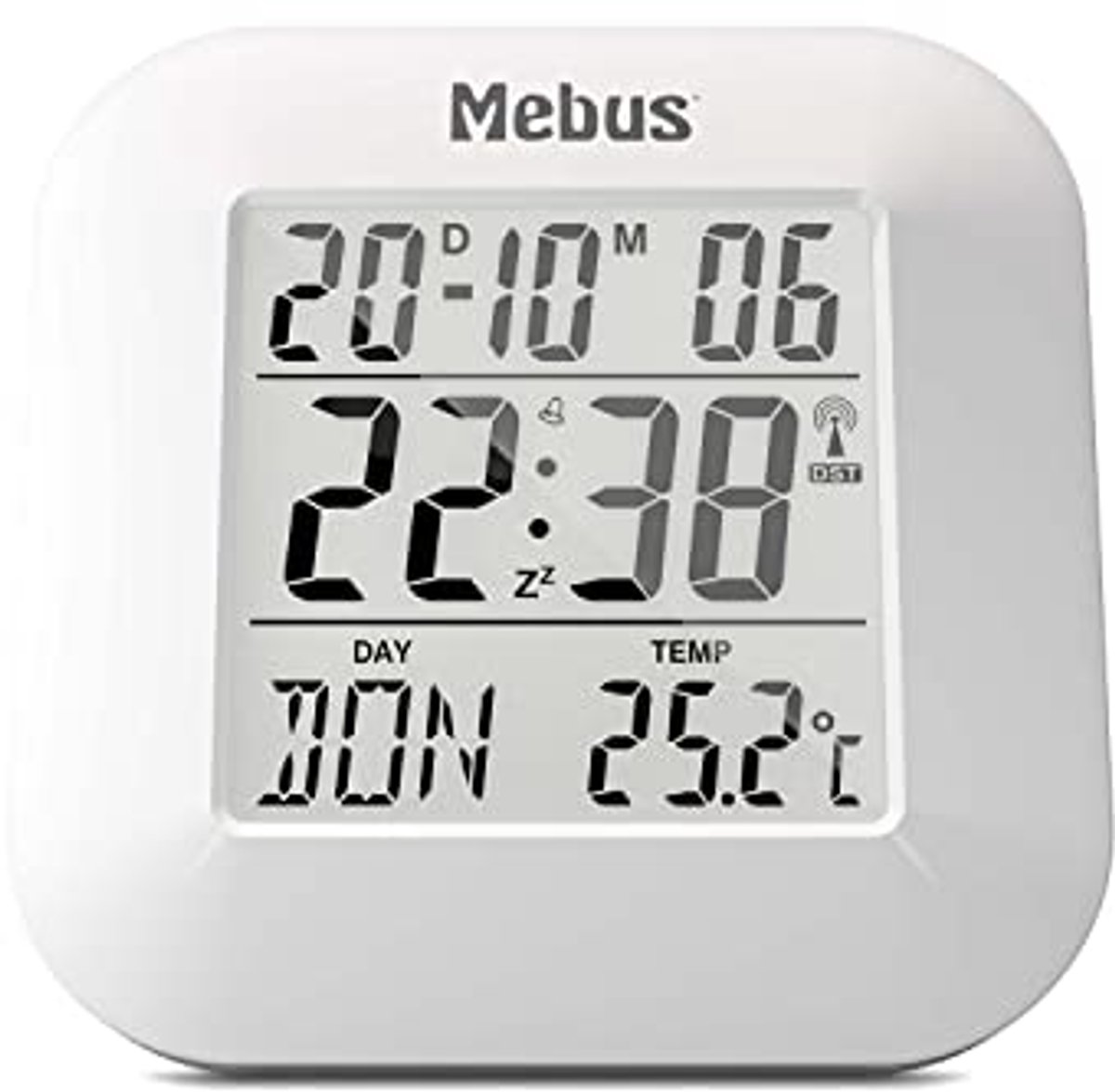 Digitale Draadloze Wekker met Thermometer, Datumweergave en Verlichting - Snooze-Functie