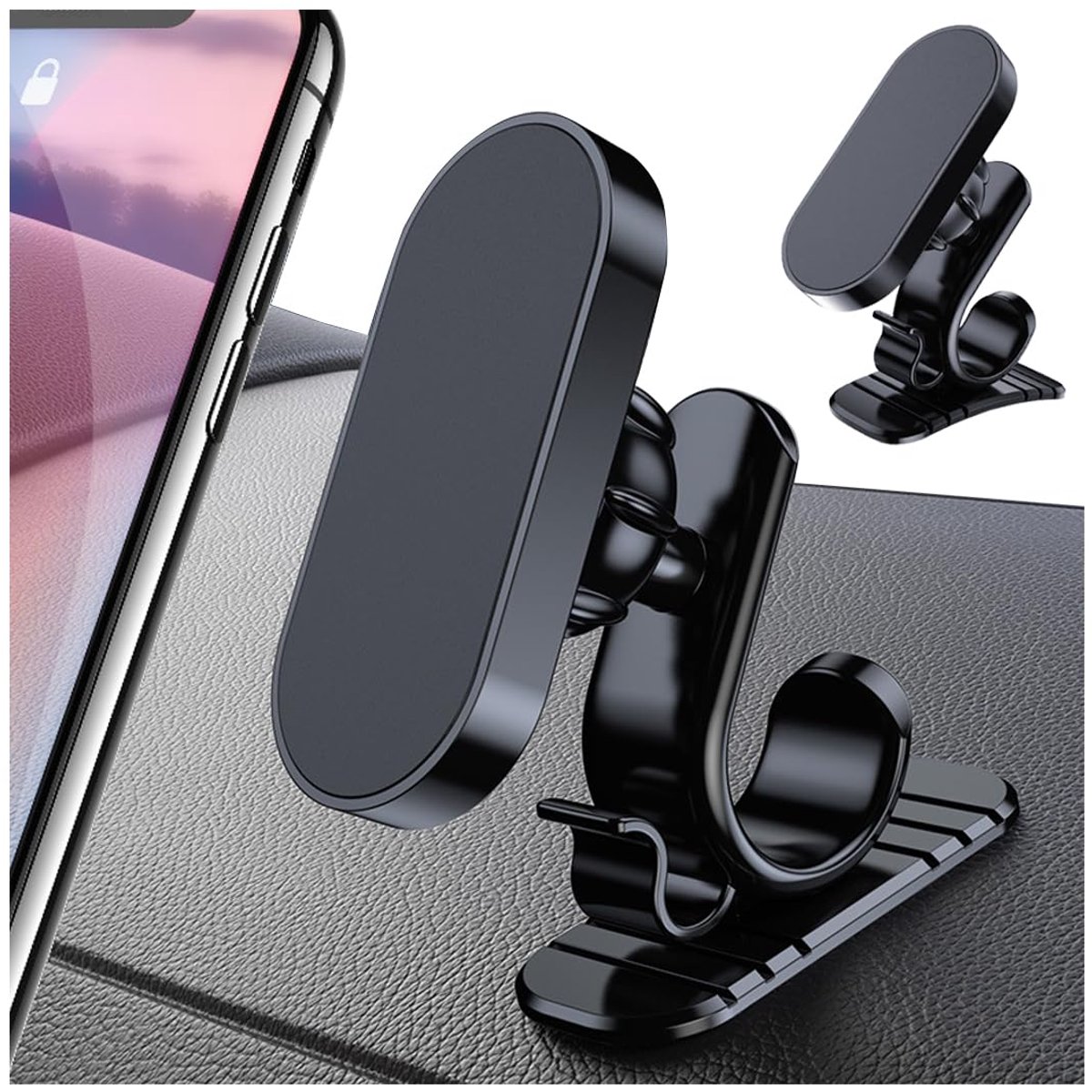 Magnetische mobiele telefoonhouder voor in de auto, 360° magnetische telefoonhouder voor in de auto, sterke autotelefoonhouder magneet, universeel auto-interieur, decoratieve accessoires