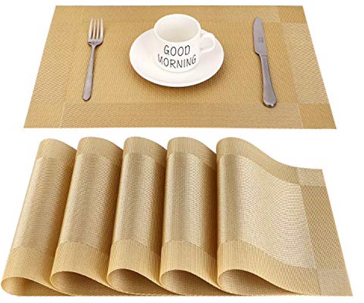 Set van 6 Placemat - Antislip, Hittebestendig en Vlekbestendig