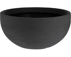 XXL Ronde Plantenbak in Ribbeldesign - 58 cm - Weerbestendige Kunststof Bloempot voor Binnen en Buiten