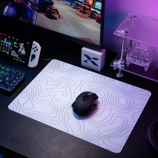 Grote glazen gaming muismat met topografisch ontwerp - 410 x 310 mm — afbeelding 4