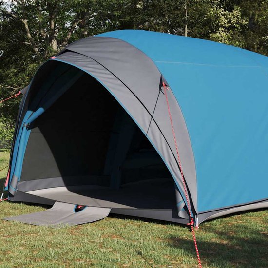 vidaXL - Tunnel - tent - met - dak - met - opslag - Blauw - 410 - x - 285 - x - 198 - cm - taft van Merkloos — afbeelding 3