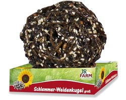 Natuurlijke wilgenbol voor vogels met zonnebloempitten en pinda's, groot 300 g