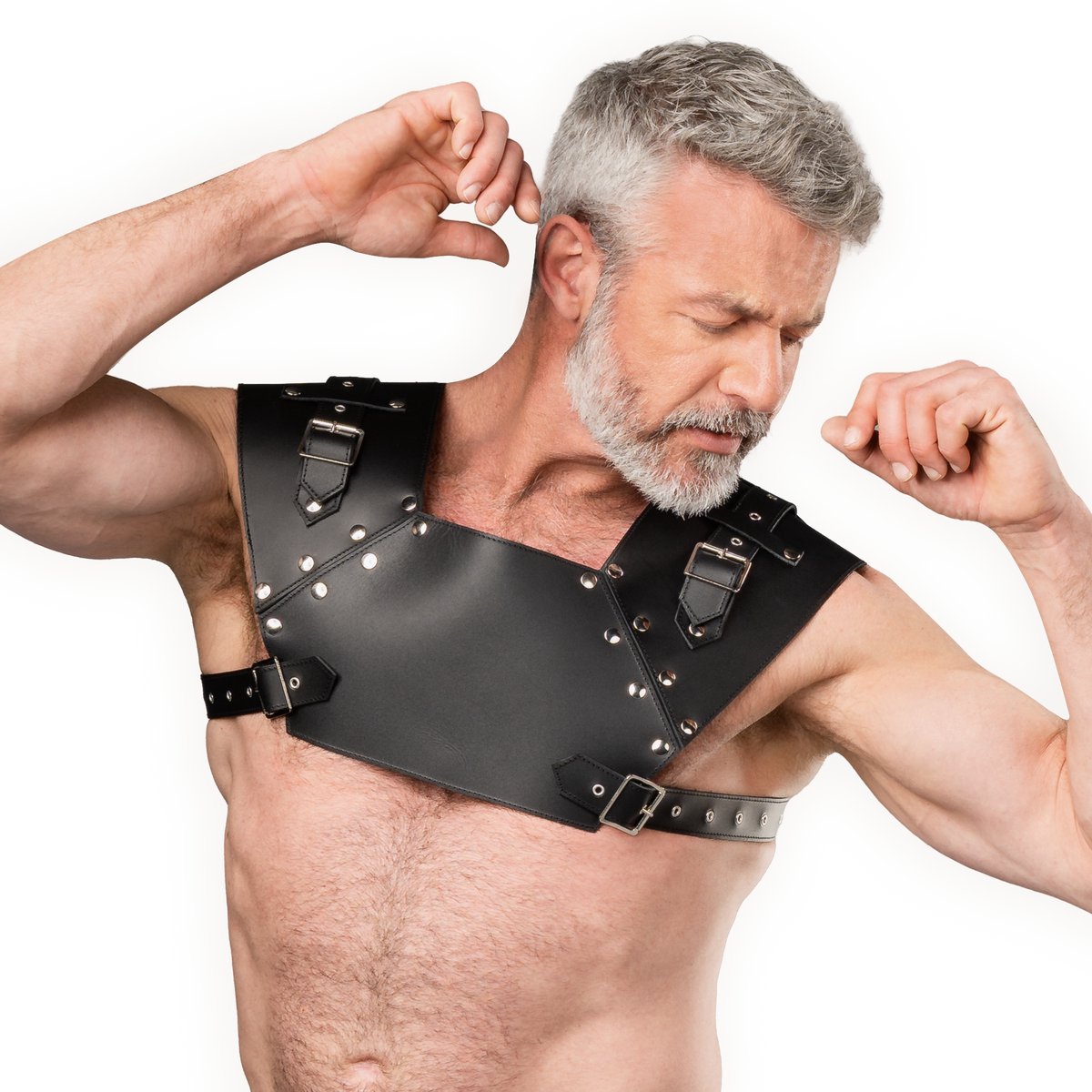 Rimba - Lederen Gladiator Borstharnas - Zwart
