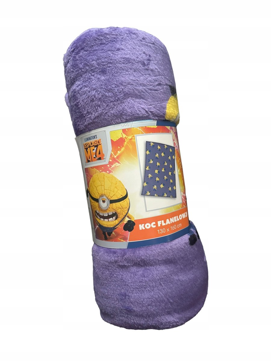 Carbotex Minions Flanellen Deken Kinderen 130x160 cm Zacht en Knus Fiolet