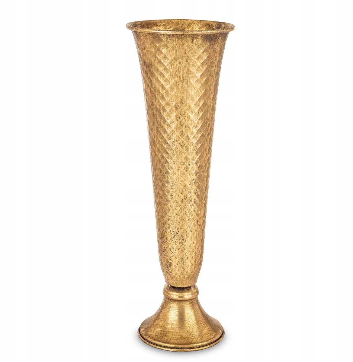 Gouden Retro Vaas Metaal - Stijlvolle bekervormige bloemdecoratie