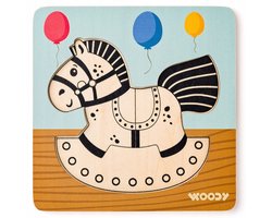 WoodyLand Houten Puzzel: Houten Paardje met 5 Delen